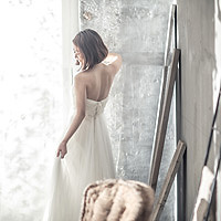 フォトウエディング 韓国 シアスタイル 花嫁の後ろ姿の韓国フォト