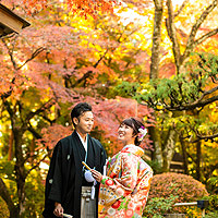 浜松 フォトウエディング シアスタイル 色打掛・紋付袴で紅葉フォトウエディング
