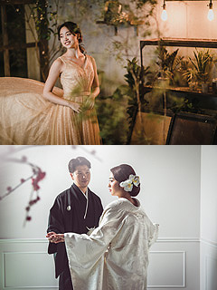 浜松・掛川 結婚式前撮り シアスタイル 洋装と和装のスタジオ撮影