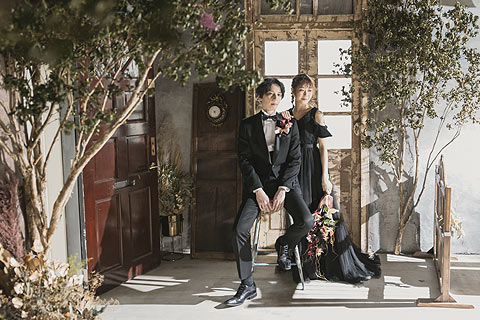 フォトスタジオで韓国風ウエディングフォト撮影03