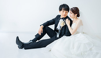 シンプルの結婚式の前撮りウエディングフォト撮影